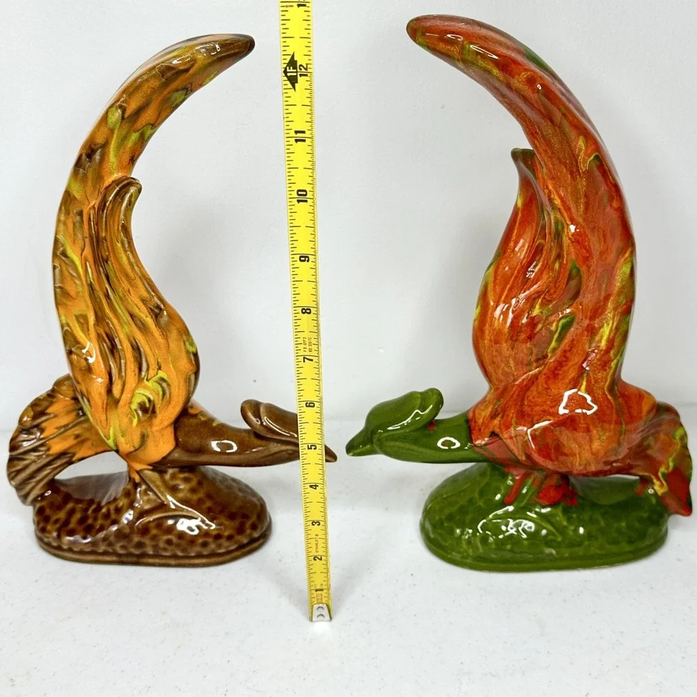 Cali Original Pottery Set Of 2 Pheasant Vintage Figurine MCM See description‎ - Picture 3 of 5